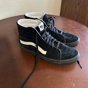 Vans SK-8 high tops, black and white. 9.5